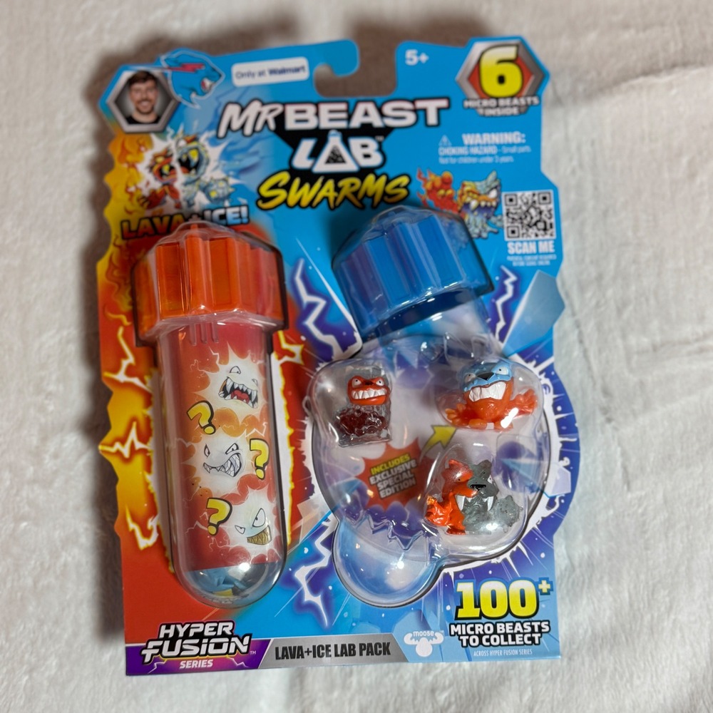 MrBeast Lab Swarms Hyper Fusion Series Lava & Ice Lab Pack - 6 Micro Beasts NEW